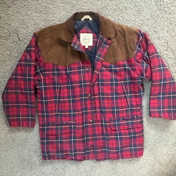 G.H. Bass & Co. Flannel and Suede Leather Quilt Lined Jacket - Size Medium -VGUC - Picture 2 of 13